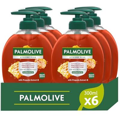 Palmolive Sapone Liquido Mani Hygiene Plus Protettivo 12 x 300ml I con Antibatterico Naturale I Ingredienti al 95% di origine naturale* I Con estratto di propoli I Dermatologicamente testato Palmolive Sapone Liquido Mani Hygiene Plus Protettivo 12 x 300ml I con Antibatterico Naturale I Ingredienti al 95% di origine naturale* I Con estratto di propoli I Dermatologicamente testato