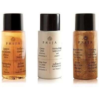 Prija Articoli da toeletta di benvenuto pacchetto 150 unità shampoo e gel doccia, lozione per il corpo e schiuma da bagno di GFL ITALY Prija Articoli da toeletta di benvenuto pacchetto 150 unità shampoo e gel doccia, lozione per il corpo e schiuma da bagno di GFL ITALY