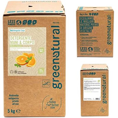 Greenatural BAG 5 Kg Detergente Mani e Corpo MENTA & ARANCIO ecobio Greenatural BAG 5 Kg Detergente Mani e Corpo MENTA & ARANCIO ecobio