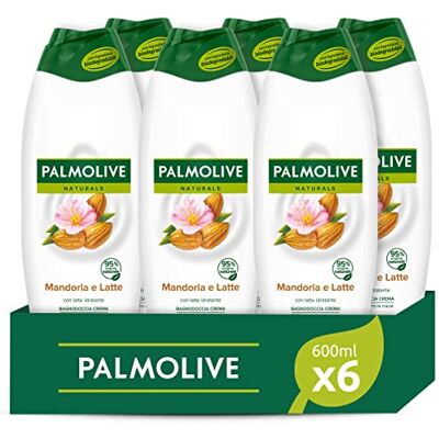 Palmolive Bagnoschiuma Naturals, Bagnodoccia Crema Per Il Corpo Con Latte E Mandorla, Idrata Tutti I Tipi Di Pelle Con La Sua Formula Delicata Per Una Pelle Soffice, 600 ml, Confezione da 6 Palmolive Bagnoschiuma Naturals, Bagnodoccia Crema Per Il Corpo Con Latte E Mandorla, Idrata Tutti I Tipi Di Pelle Con La Sua Formula Delicata Per Una Pelle Soffice, 600 ml, Confezione da 6