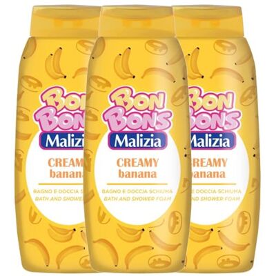 Malizia Bon Bons Bagnodoccia Creamy Banana – Schiuma Profumata per Corpo – Formula Delicata con Fragranza Fruttata – Pelle Morbida e Idratata – Formato Famiglia 500 ml (3) Malizia Bon Bons Bagnodoccia Creamy Banana – Schiuma Profumata per Corpo – Formula Delicata con Fragranza Fruttata – Pelle Morbida e Idratata – Formato Famiglia 500 ml (3)