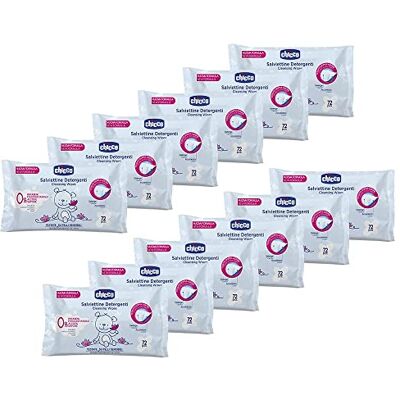 Chicco Salviette Neonato Detergenti Multiuso, Senza Alcool, Profumate, Adatte Per Pelli Sensibili, Senza Flip Cover, 72 Unità, Confezione da 12 Chicco Salviette Neonato Detergenti Multiuso, Senza Alcool, Profumate, Adatte Per Pelli Sensibili, Senza Flip Cover, 72 Unità, Confezione da 12