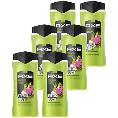 Axe Epic Fresh Gel doccia e shampoo 3 in 1, confezione economica da 6 x 400 ml, per uomo, profumo irresistibile di Ax per 12 ore Axe Epic Fresh Gel doccia e shampoo 3 in 1, confezione economica da 6 x 400 ml, per uomo, profumo irresistibile di Ax per 12 ore