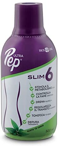 Bios Line Ultra Pep® Slim 6, Integratore Alimentare Coadiuvante per la Perdita Di Peso (Tè Verde, 500 ml)