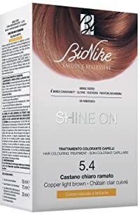 BioNike Shine On Trattamento Colorante Capelli, Kit Tinta per Cute Sensibile Senza Ammoniaca, Nutriente e Protettivo, Dona un Colore Naturale e Brillante, Copre i Capelli Bianchi