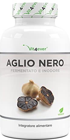 Vit4ever Aglio nero 15:1 Estratto 180 Capsule da 750 mg Premium: Con S-Allylcysteine (SAC) Fermentato Inodore Testato in laboratorio Altamente dosato Vegan