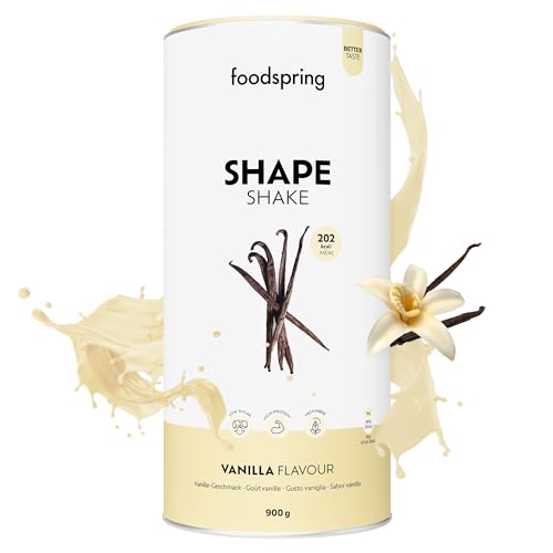 foodspring Shape Shake Vaniglia Sostituto pasto completo per il controllo del peso con proteine di prima qualità, 202 kcal per porzione, senza glutine nuova formula (900g)