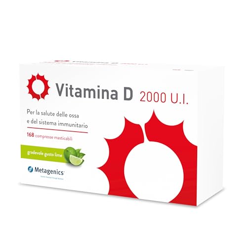 Metagenics Vitamina D 2000 U.I. Integratore Sistema Immunitario Per la Salute delle Ossa 168 Compresse Masticabile