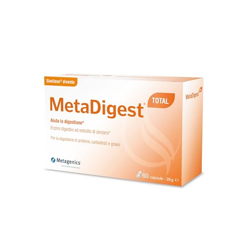 Metagenics MetaDigest Total Riduce il Gonfiore e Sostiene la Digestione in Modo Naturale e Veloce 60 Capsule