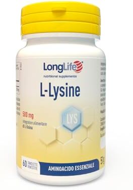 Longlife ® L-Lysine   60 tav   VEGAN   GLUTEN FREE   NO DOPING