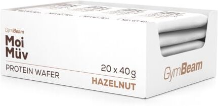 GymBeam Barrette Proteiche, Pasto Sostitutivo, Ricco di Proteine di Alta Qualità, Aiuta lo Sviluppo e il Mantenimento della Massa Muscolare, Contribuisce alla Salute delle Ossa (Hazelnut, 20x40g)