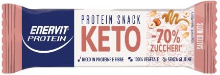 Enervit Protein Keto Snack Barretta con Nocciole Tostate, 35g