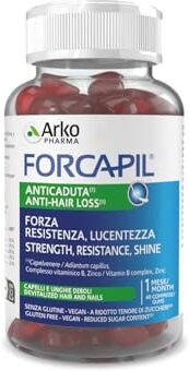 Arkopharma Forcapil Anticaduta Gummies Integratore Alimentare per Capelli in Formato Caramelle Gommose con Capelvenere, Biotina, Zinco 1 Confezione da 60 Gummies