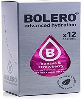 Bolero Drink 12 stick da 3 gr Preparato istantaneo per Bevande Zero Carbo BANANA E FRAGOLA