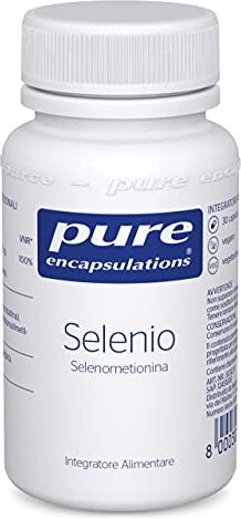 Pure Selenio Integratore Alimentare di Selenio Organico (Selenometionina) Senza Lievito 30 Capsule