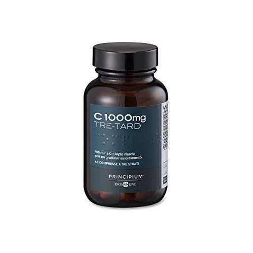 Bios Line Principium C 1000mg Tre-Tard Integratore Antiossidante con Estratti di Rosa Canina e Acerola, 60 Compresse