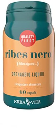 ERBA VITA Integratore Alimentare di Ribes nero (Ribes Nigrum) 60 Capsule Utile al benessere delle vie urinarie, delle articolazioni e di naso e gola