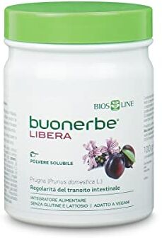 Bios Line Buonerbe Libera Polvere 100gr, Integratore per Intestino Pigro Ideale per Favorire la Naturale Regolarità Intestinale