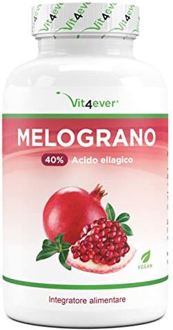 Vit4ever Estratto di melograno 180 capsule 1800 mg per dose giornaliera Premium: 40% acido ellagico Altamente dosato Vegan