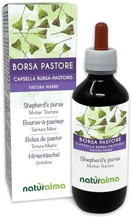 Naturalma Borsa pastore (Capsella bursa-pastoris) erba Tintura Madre analcoolica    Estratto liquido gocce 200 ml   Integratore alimentare   Vegano