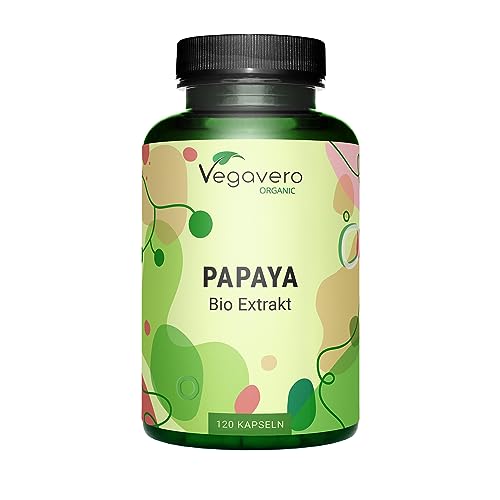 Vegavero PAPAYA BIO ®   700 mg di Papaya Biologica dall'Europa   120 capsule   per DIGESTIONE e DIFESE IMMUNITARIE   Vegan