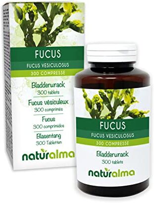 Naturalma Fucus o Quercia marina (Fucus vesiculosus) tallo (alga)    150 g   300 compresse da 500 mg   Integratore alimentare   Naturale e Vegano