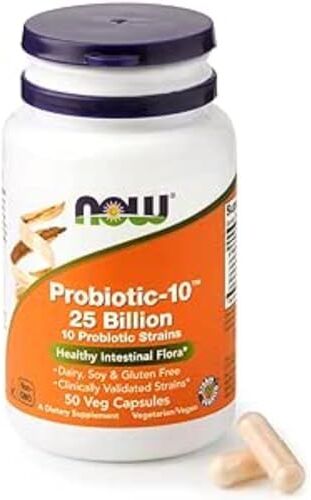 NOW Probiotic-10™ 25 Billion (10 Strains) 50 Veg Capsules (RR) (DF)