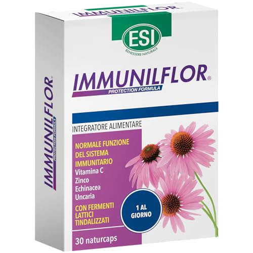 ESI Immunilflor, Integratore Alimentare a Base di Fermenti Lattici e Vitamina C, Favorisce le Difese Immunitarie Contro i Malanni Tipici della Stagione Invernale, Senza Glutine, 30 Naturcaps