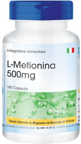 Pure ® L-Metionina 500mg Vegan 180 Capsule