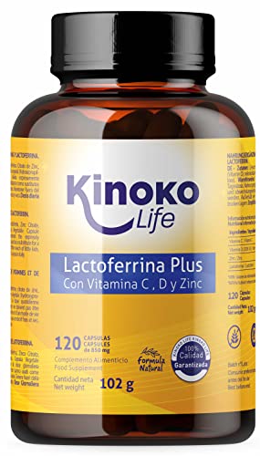 Kinoko life LATTOFERRINA Plus   120 capsule   con 500 mg di Vitamina C   Vitamina D 2000 UI   Citrato di zinco 10 mg   Rafforza le difese dell'organismo e il sistema immunitario.