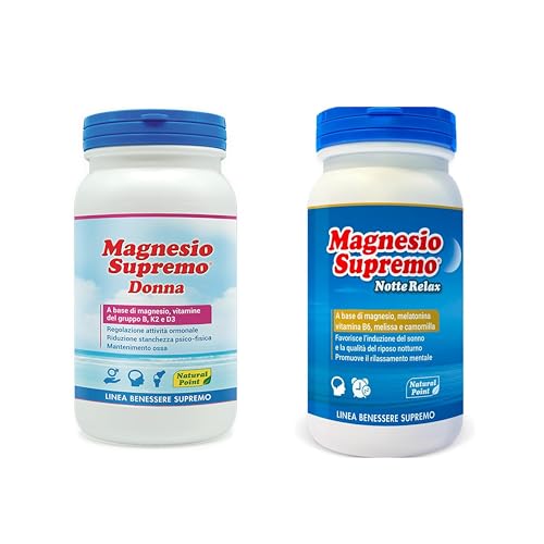 Natural Point Magnesio Supremo Donna e Notte relax- (2 confezioni da150 Gr)…