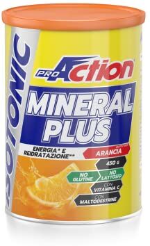 PROACTION Mineral Plus Isotonic Integratore salino isotonico per tutti gli sport Gusto Arancia Latta da 450 g