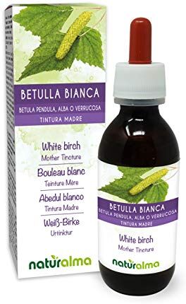 Naturalma Betulla bianca (Betula pendula, alba o verrucosa) foglie Tintura Madre analcoolica    Estratto liquido gocce 120 ml   Integratore alimentare   Vegano