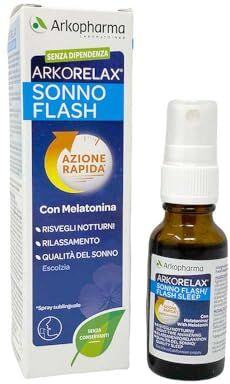 Arkopharma ArkoRelax Sonno Flash Spray con Melanina Azione Rapida, 20ml