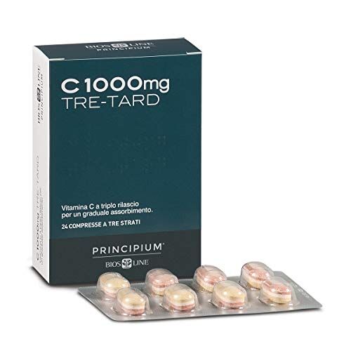Bios Line Principium C 1000mg Tre-Tard , Vitamina C a triplo rilascio per un graduale assorbimento, 24 compresse