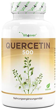 Vit4ever Quercetina 500 mg 120 capsule fornitura per 4 mesi Naturalmente dall'estratto del fiore dell'albero del cordone giapponese Dose elevata Vegan