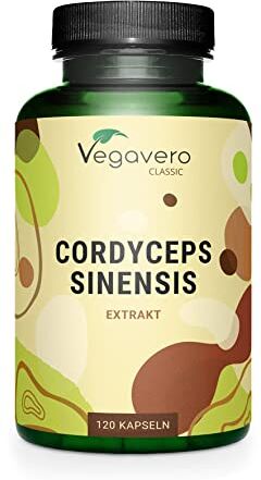 Vegavero Cordyceps Sinensis   6500 mg (Estratto CS-4 10:1)   40% di Polisaccaridi Bioattivi   Alto Dosaggio   Testato in Laboratorio   No OGM e senza Additivi   120 capsule   Vegan   ®