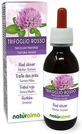 Naturalma Trifoglio rosso (Trifolium pratense) erba con fiori Tintura Madre analcoolica    Estratto liquido gocce 120 ml   Integratore alimentare   Vegano