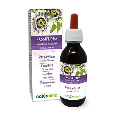 Naturalma Passiflora (Passiflora incarnata) erba con fiori Tintura Madre analcoolica    Estratto liquido gocce 120 ml   Integratore alimentare   Vegano