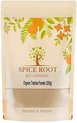 Spice Root Polvere di Triphala Biologica 200g (Bio Triphala Powder) Certificato Biologico, Qualità Premium   Vegan   Superfood   Eccellente per la digestione   Detox