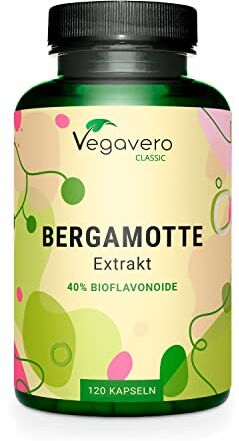 Vegavero BERGAMOTTO ®   1250 mg (15:1)   l’unico con 40% di Bioflavonoidi   Integratore per la Salute Cardiovascolare   Citrus Bergamia   120 Capsule   Vegan