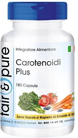 Pure ® Carotinoidi Plus Complesso di carotenoidi Con Beta-carotene, luteina, zeaxantina e licopene Vegan 180 Capsule