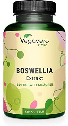 Vegavero BOSWELLIA ®   7500 mg (15:1)   con 85% di Acidi Boswellici   Boswellia Serrata per Articolazioni e Digestione   Senza Additivi   120 capsule   Vegan