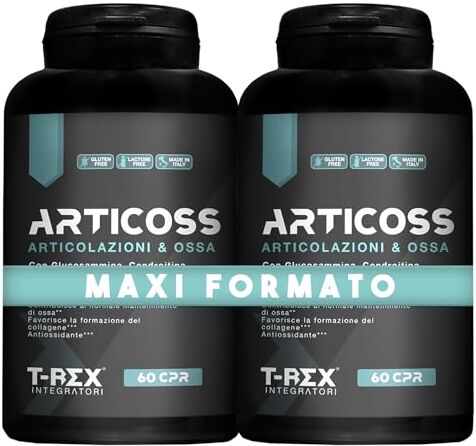 Rex ARTICOSS Integratore per Articolazioni Ossa e Cartilagini con Glucosamina Condroitina Msm Artiglio del Diavolo, Vitamina C e Vitamina D, Collagene e Acido Ialuronico. 120 compresse