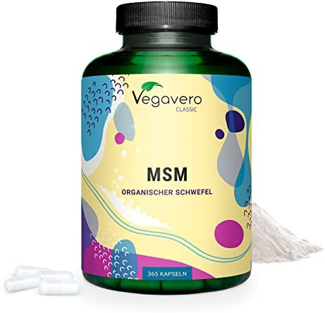 Vegavero MSM Integratore   365 capsule   2000 mg Metilsulfonilmetano per dose   Zolfo Organico MSM puro al 99,9%   Salute delle Articolazioni, Unghie e Capelli   Vegan   ®