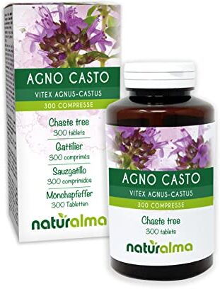 Naturalma Agno casto (Vitex agnus-castus) frutti    150 g   300 compresse da 500 mg   Integratore alimentare   Naturale e Vegano