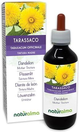 Naturalma Tarassaco (Taraxacum officinale) radici e foglie Tintura Madre analcoolica    Estratto liquido gocce 200 ml   Integratore alimentare   Vegano