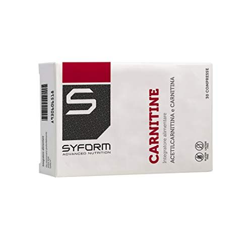 SYFORM CARNITINE Carnitina, integratori brucia grassi, favorisce l'utilizzo dei grassi e il benessere cardiovascolare tonico-energetico, Migliora tono e vitalità (30 Compresse)