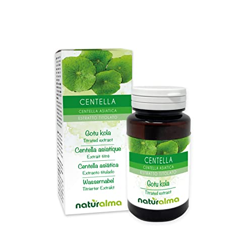 Naturalma CENTELLA (Centella asiatica) erba    20% Asiaticoside   120 Compresse da 500 mg   Integratore con estratto titolato e concentrato   Vegano