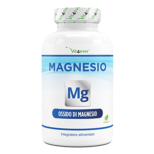 Vit4ever Magnesio 365 capsule (12 mesi) 665 mg per capsula, di cui 400 mg di magnesio elementare Altamente dosato Senza additivi indesiderati Vegano